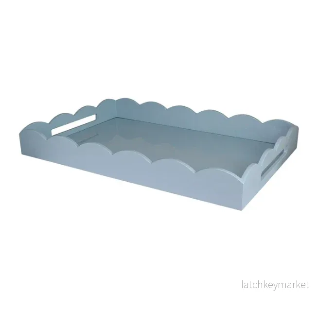 Scalloped Large Tray Pale Denim Scalloped Large Tray Pale Denim