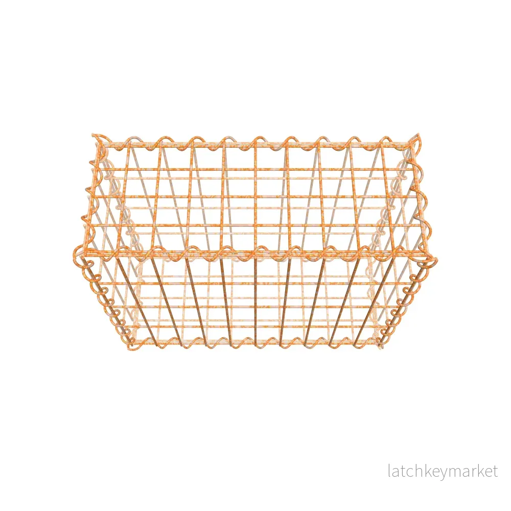 Rostig gabion 50 cm x 40 cm x 20 cm (L x H x D), maskstorlek 5 cm x 10 cm, spiral - Bild 3