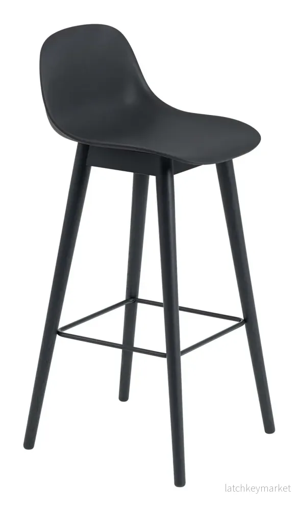 Fiber Bar Stool Wood Base With Backrest 75 cm - Bild 3