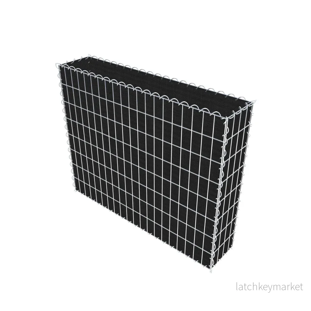 Grön gabion med fleece 100 cm x 80 cm x 20 cm (L x H x D), maskstorlek 5 cm x 10 cm, spiral - Bild 2