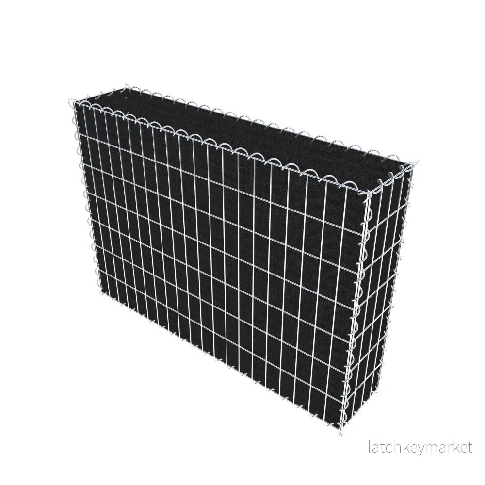 Grön gabion med fleece 100 cm x 70 cm x 20 cm (L x H x D), maskstorlek 5 cm x 10 cm, spiral - Bild 2