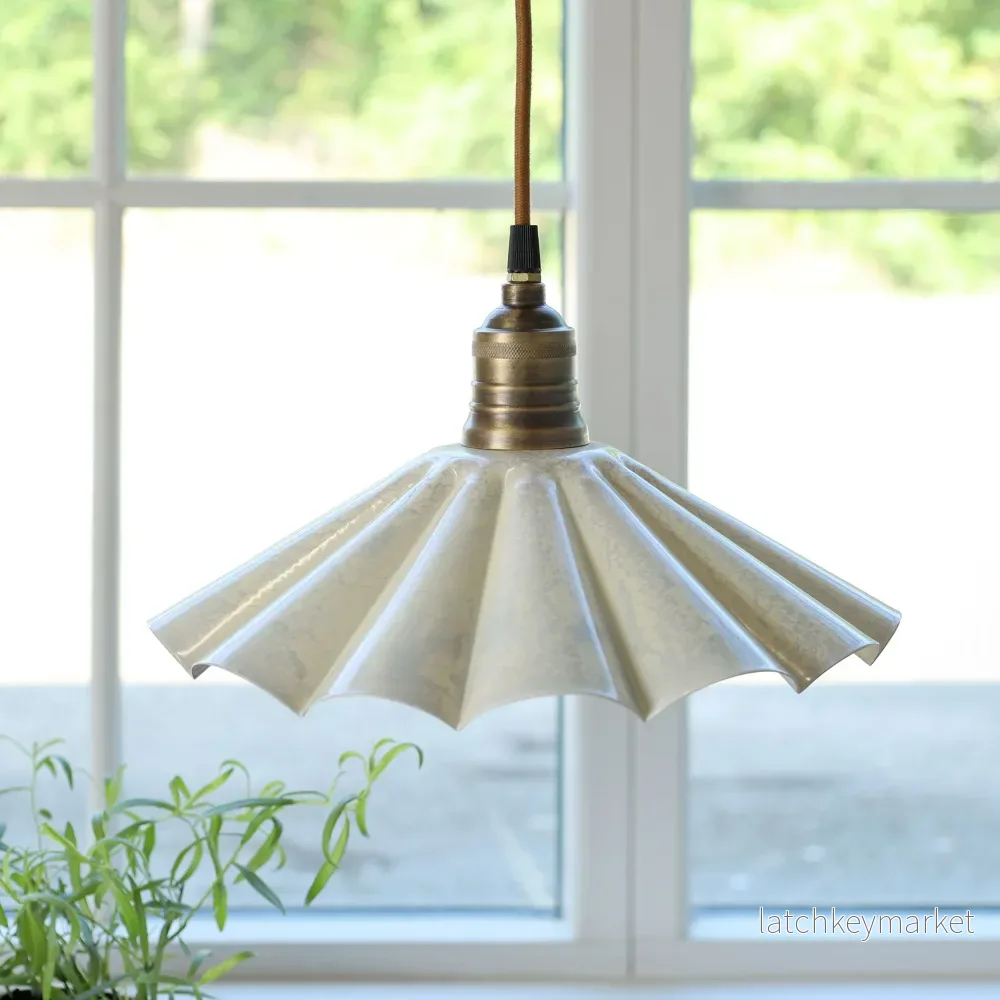Taklampa Lunel Emalj H17/Ø30 cm creme - Bild 2
