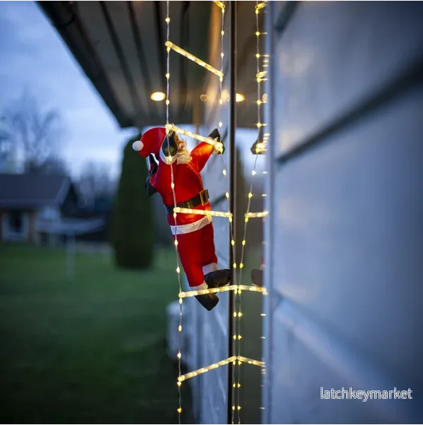 Juldekoration Utomhus Tomte med stege 200 cm