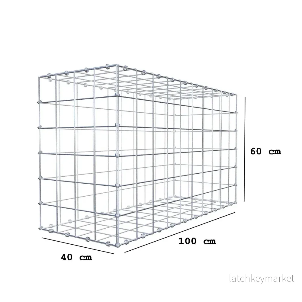 Gabion 100 cm x 60 cm x 40 cm (L x H x D), maskstorlek 10 x 10 cm, spiralring - Bild 2