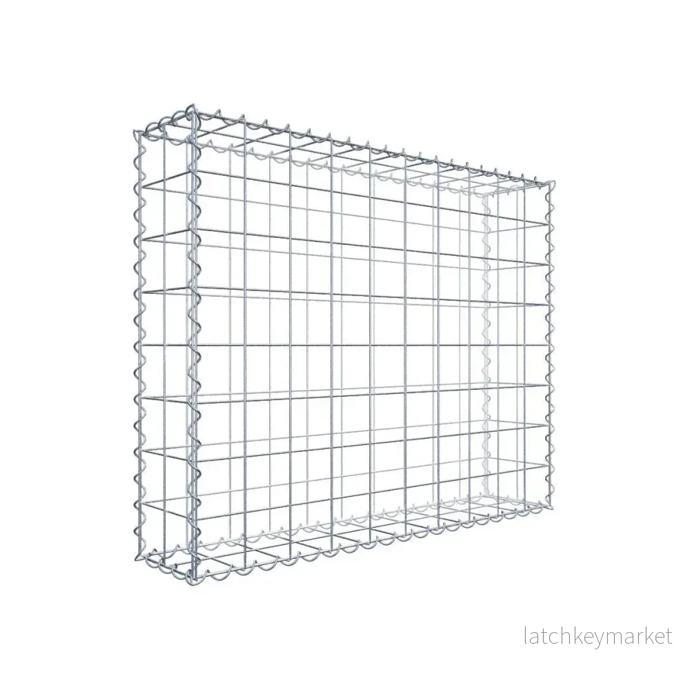 Gabion 100 cm x 80 cm x 20 cm (L x H x D), maskstorlek 10 cm x 10 cm, spiral