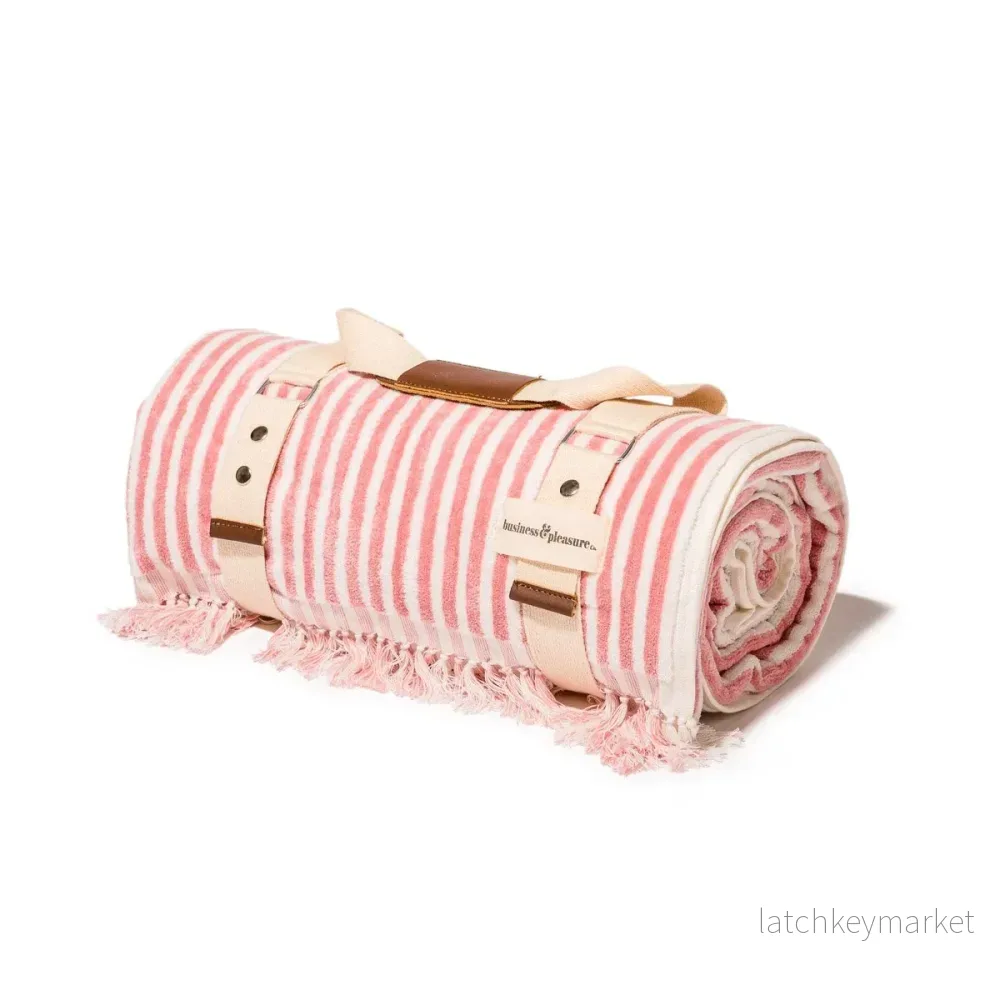 Beach Blanket Pink Stripe Beach Blanket Pink Stripe