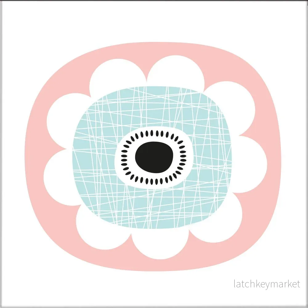 Kakeldekor retro pastell blomma 2 - Bild 2
