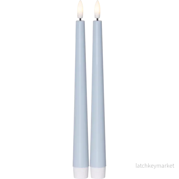 Stearinlys LED Antikklys 2-pack Flamme Candy Blå