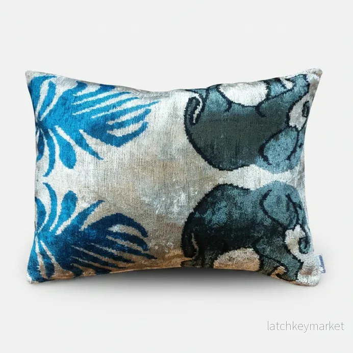 Kuddfodral silkessammet Les Ottomans Elefant Kuddfodral silkessammet Les Ottomans Elefant