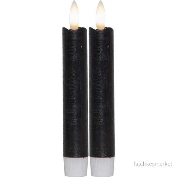 Batteridrivet LED Antikljus 2-pack Flamme Rustic 15 cm Svart Batteridrivet LED Antikljus 2-pack Flamme Rustic 15 cm Svart