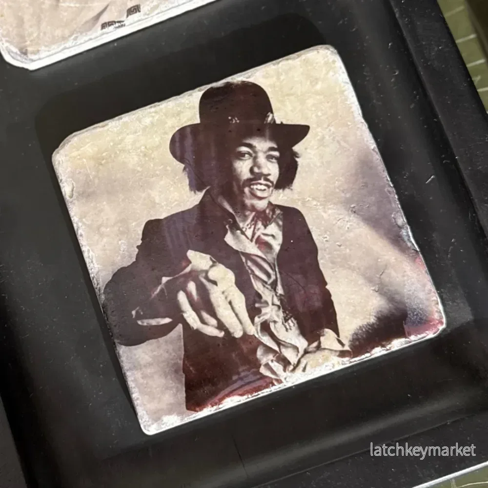Glasunderlägg marmor Jimi Hendrix