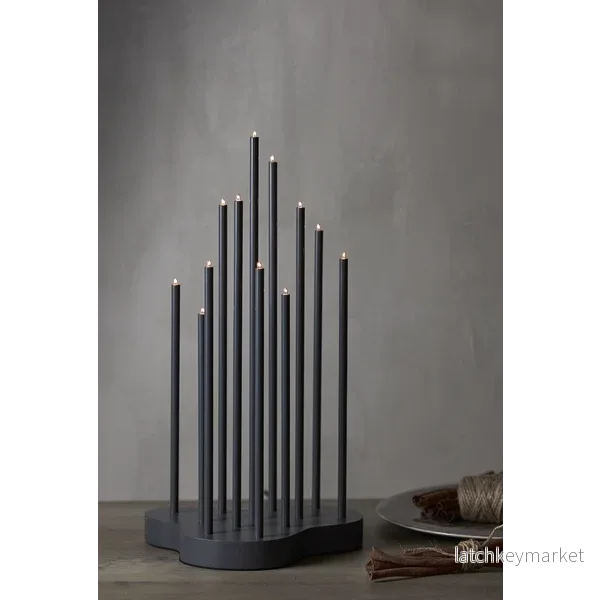 Adventslysestake Buzz 43 cm grå