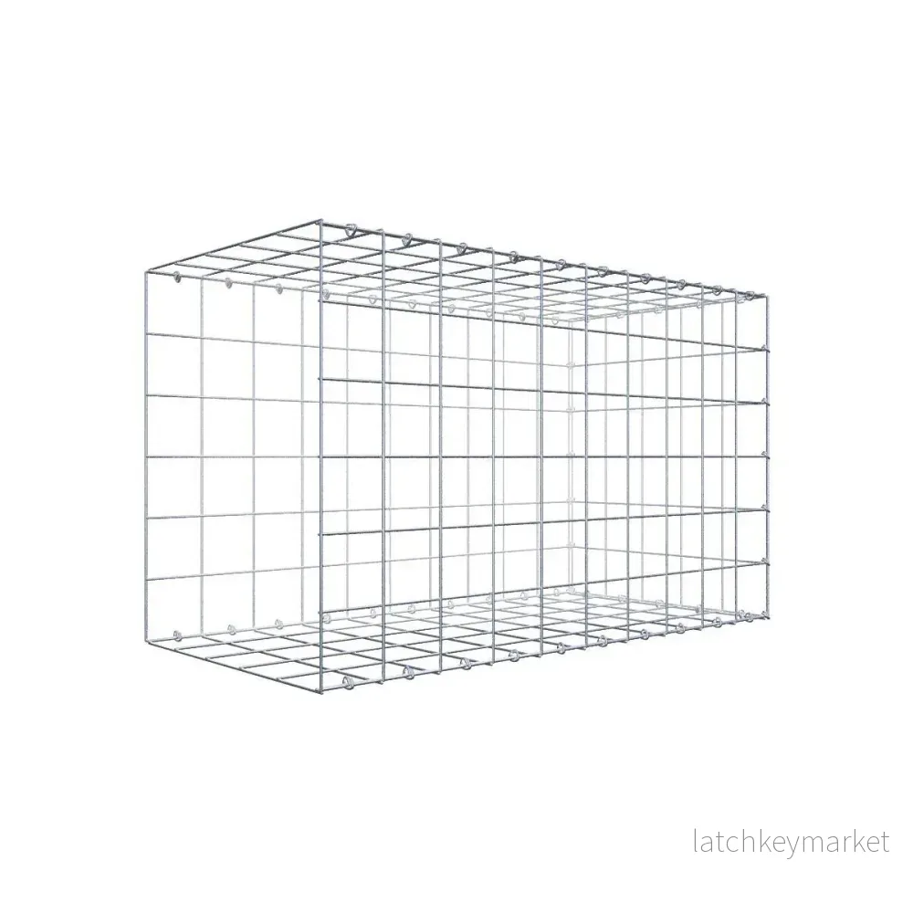 Typ 2 påbyggnadsgabion 100 cm x 60 cm x 50 cm (L x H x D), maskstorlek 10 cm x 10 cm, C-ring