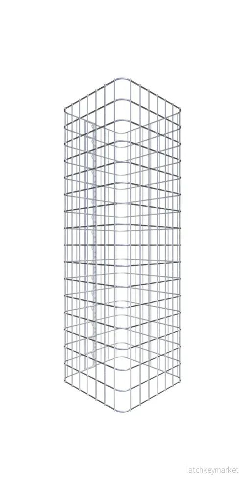 Gabionpelare, kantig 37 cm x 37 cm, 80 cm hög, MW 5 cm x 5 cm