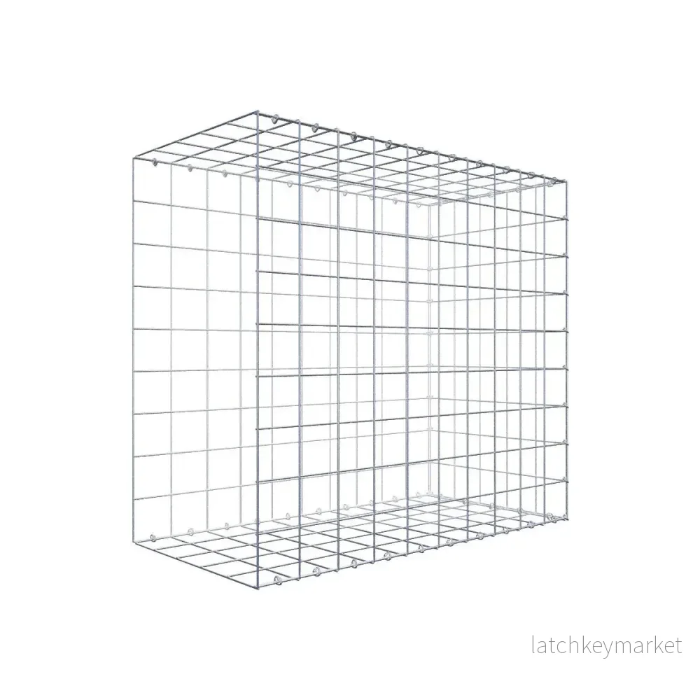 Typ 2 påbyggnadsgabion 100 cm x 90 cm x 50 cm (L x H x D), maskstorlek 10 cm x 10 cm, C-ring Typ 2 påbyggnadsgabion 100 cm x 90 cm x 50 cm (L x H x D), maskstorlek 10 cm x 10 cm, C-ring