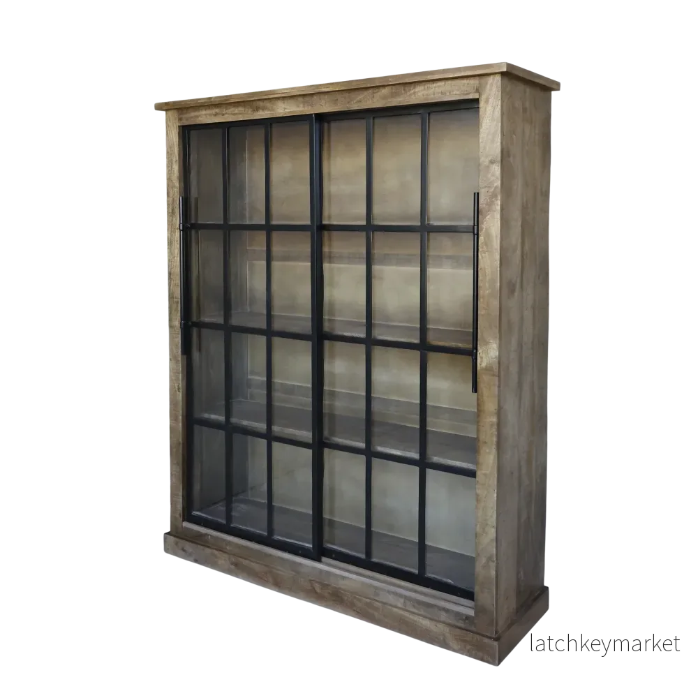 Chic Antique Vitrinskåp Paris med 2 skjutdörrar H190/L150/B45 cm Åter i lager November 2026