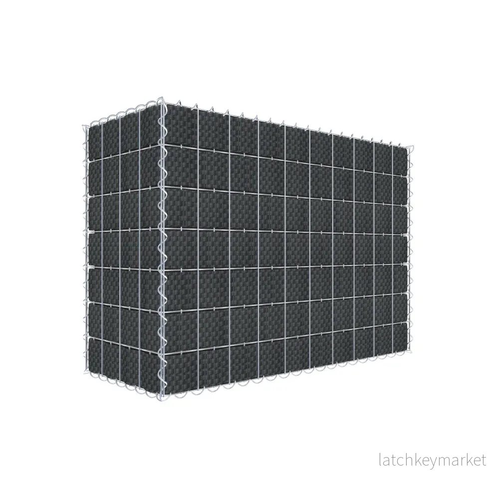 Grön gabion med fleece & insynsskydd 100 cm x 70 cm x 40 cm (L x H x D), maskstorlek 5 cm x 10 cm, spiral Grön gabion med fleece & insynsskydd 100 cm x 70 cm x 40 cm (L x H x D), maskstorlek 5 cm x 10 cm, spiral