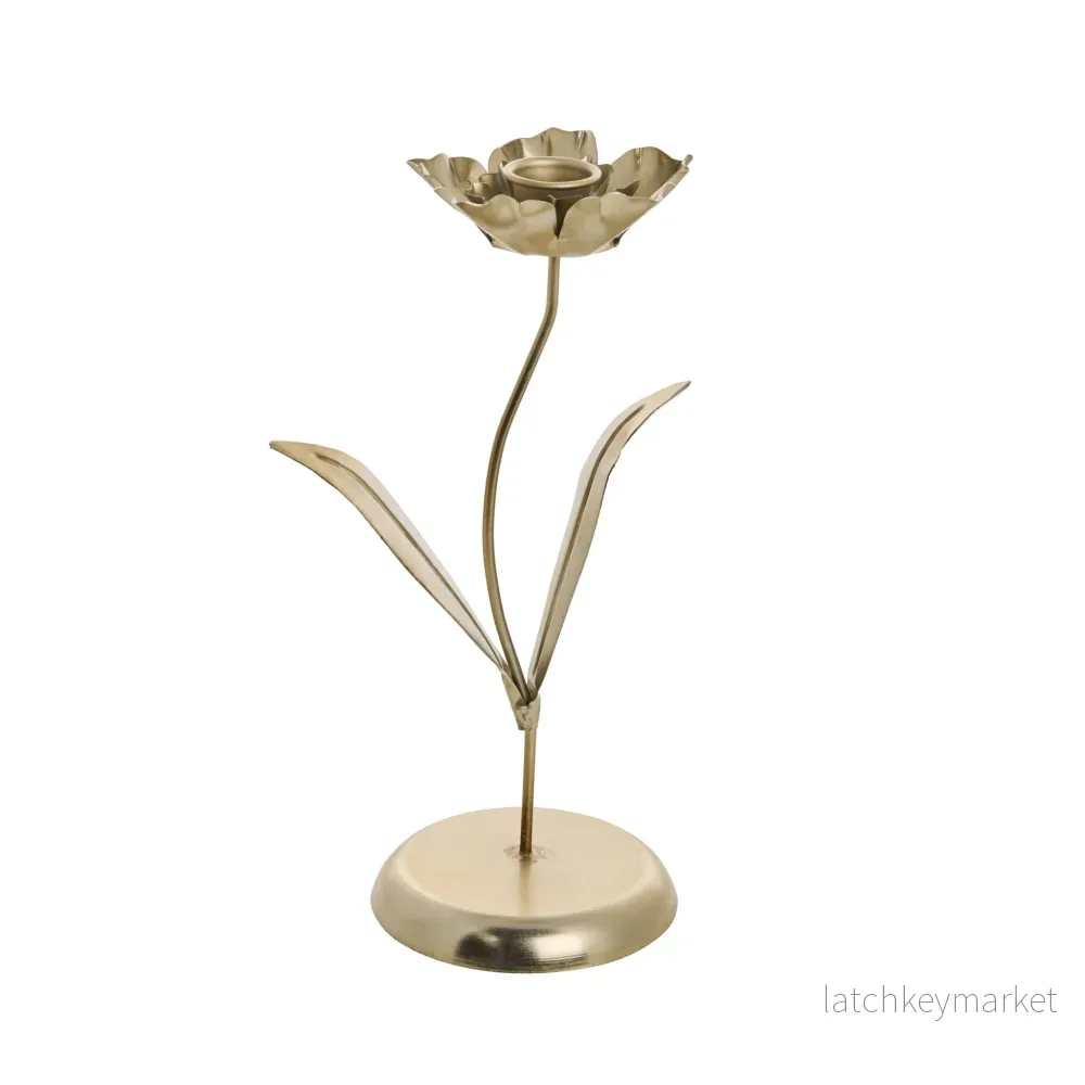 Steffia blomljusstake H26 L. Guld Steffia blomljusstake H26 L. Guld