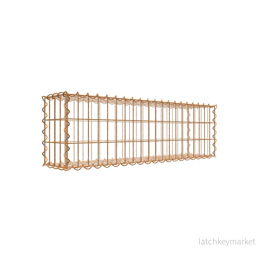 Rostig gabion 100 cm x 30 cm x 20 cm (L x H x D), maskstorlek 5 cm x 10 cm, spiral Rostig gabion 100 cm x 30 cm x 20 cm (L x H x D), maskstorlek 5 cm x 10 cm, spiral