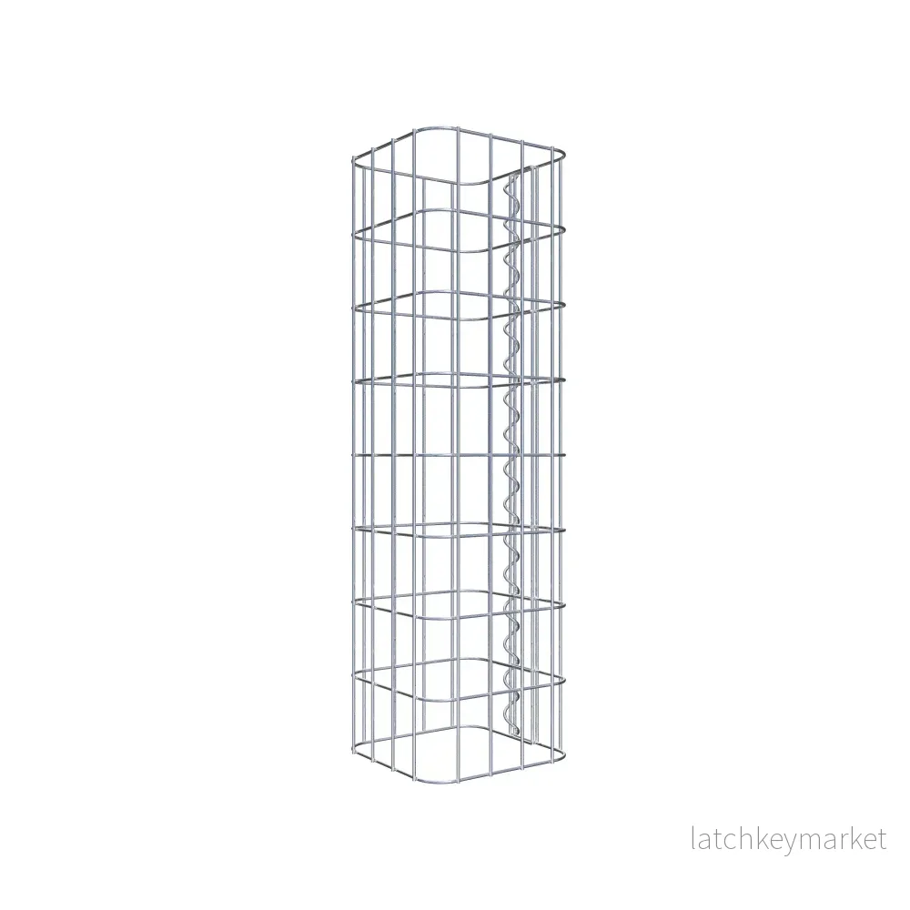 Gabionpelare, kvadrat 22 cm x 22 cm, 80 cm hög, MW 5 cm x 10 cm - Bild 3