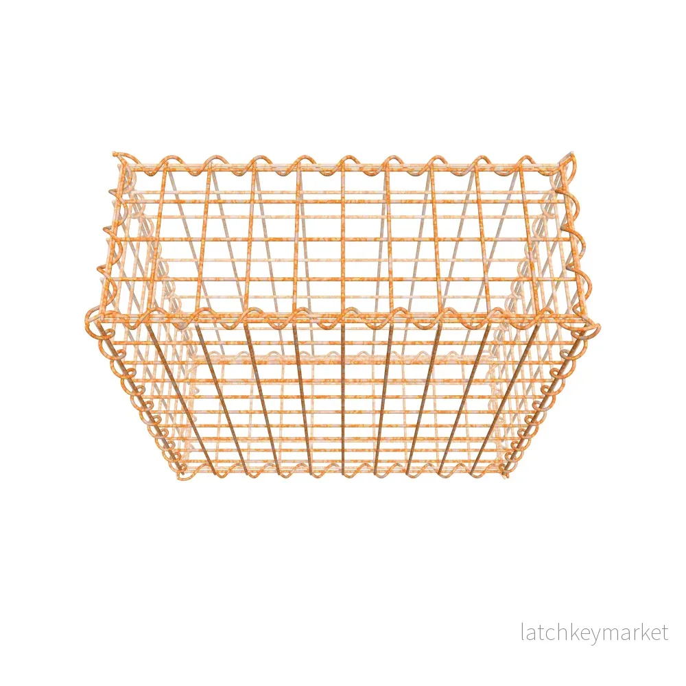 Rostig gabion 50 cm x 50 cm x 20 cm (L x H x D), maskstorlek 5 cm x 5 cm, spiral - Bild 3