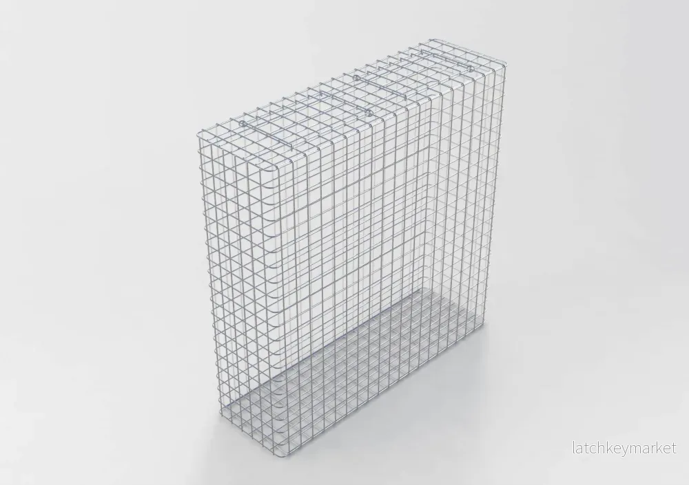 Varmförzinkad gabion 102 cm x 102 cm x 32 cm, maskstorlek 5 cm x 5 cm, helsvetsad Varmförzinkad gabion 102 cm x 102 cm x 32 cm, maskstorlek 5 cm x 5 cm, helsvetsad