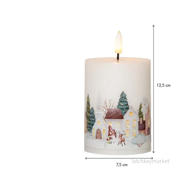 Belysning Jul LED Blockljus Flamme Winterland 12,5 cm - Bild 2