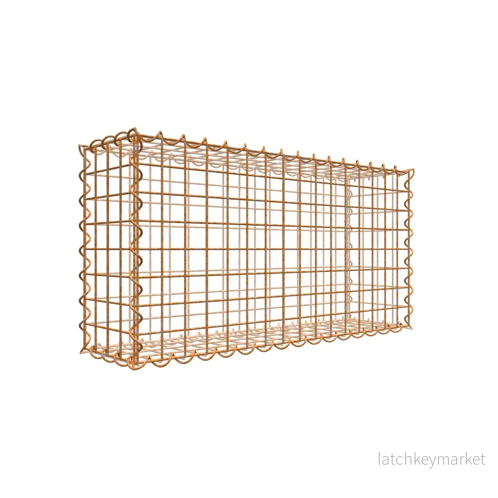 Rostig gabion 80 cm x 40 cm x 20 cm (L x H x D), maskstorlek 5 cm x 5 cm, spiral Rostig gabion 80 cm x 40 cm x 20 cm (L x H x D), maskstorlek 5 cm x 5 cm, spiral