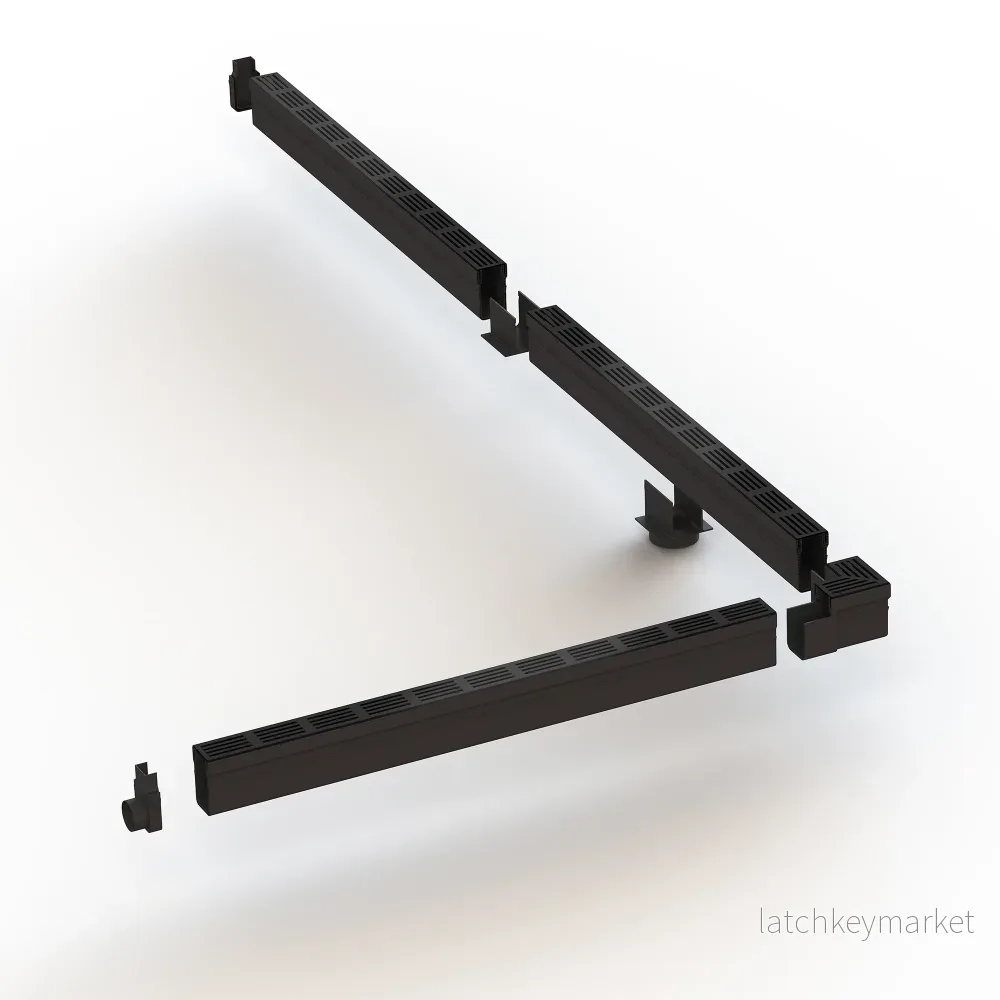 Slimline Avvattningsränna 1000 Svartlackat galler - Bild 2