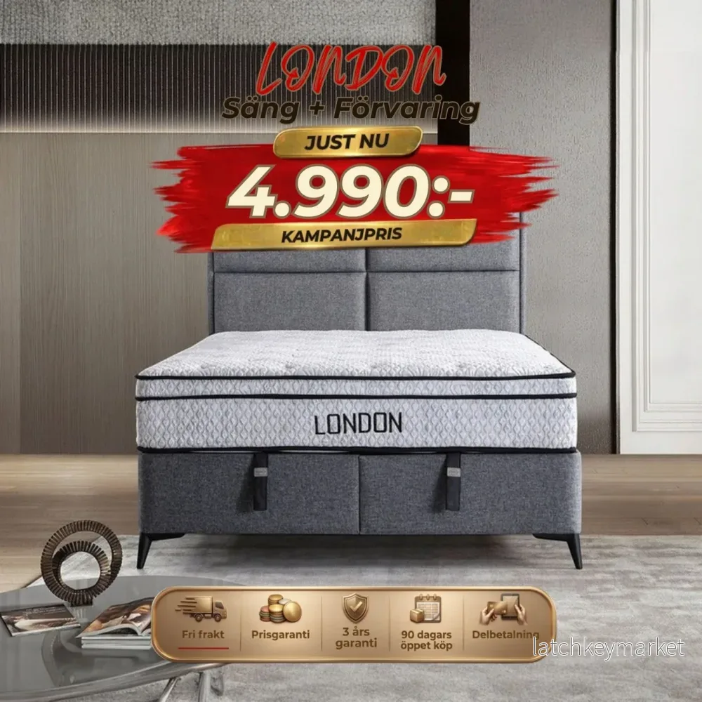 London Säng-Huvudgavel-Förvaring London Säng-Huvudgavel-Förvaring