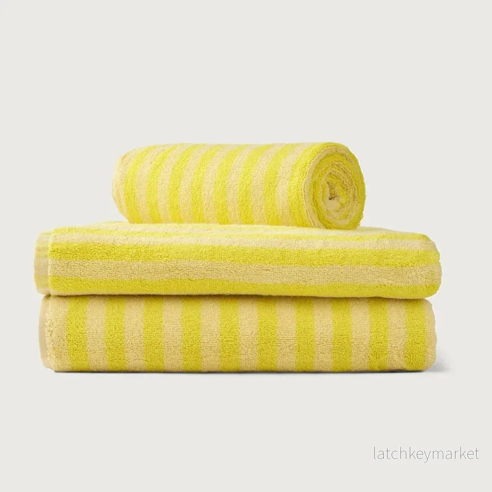 Bongusta Towels Pristine & Neon Yellow