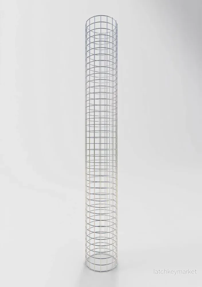 Gabionpelare, rund, varmförzinkad, 27 cm diameter, 200 cm höjd, MW 5 cm x 5 cm Gabionpelare, rund, varmförzinkad, 27 cm diameter, 200 cm höjd, MW 5 cm x 5 cm