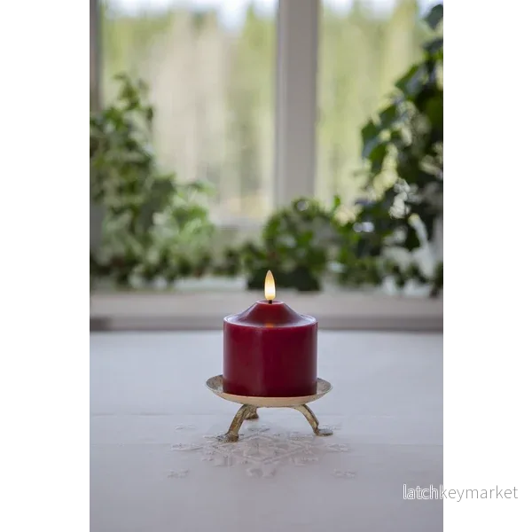 Batteridrivet LED Blockljus Flamme Top Röd 9,5 cm - Bild 2