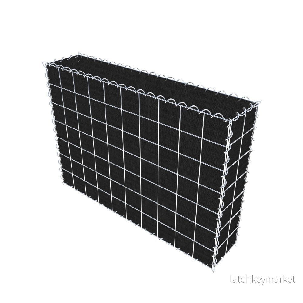 Grön gabion med fleece 100 cm x 70 cm x 20 cm (L x H x D), maskstorlek 10 cm x 10 cm, spiral - Bild 2