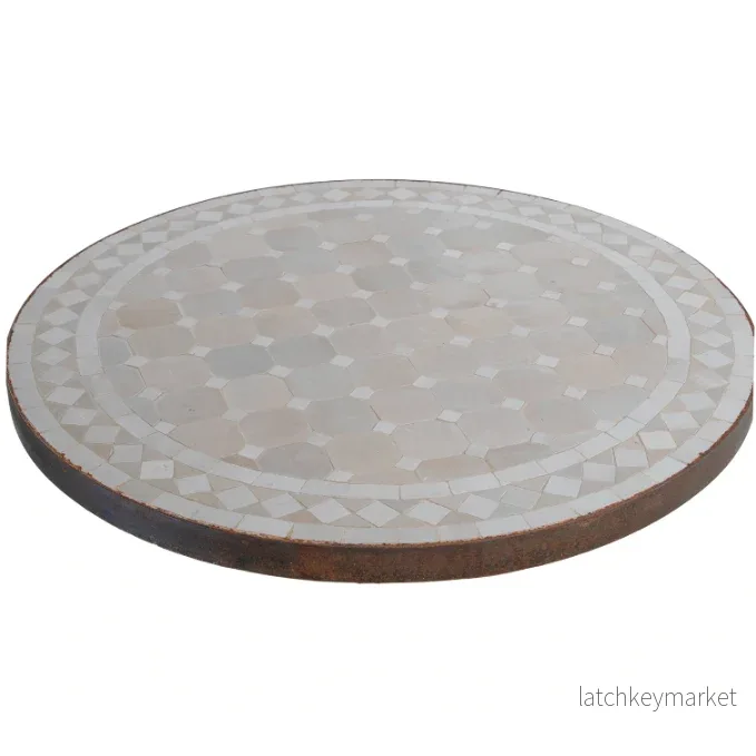 Moroccan Mosaic Table ‘Beige/white’