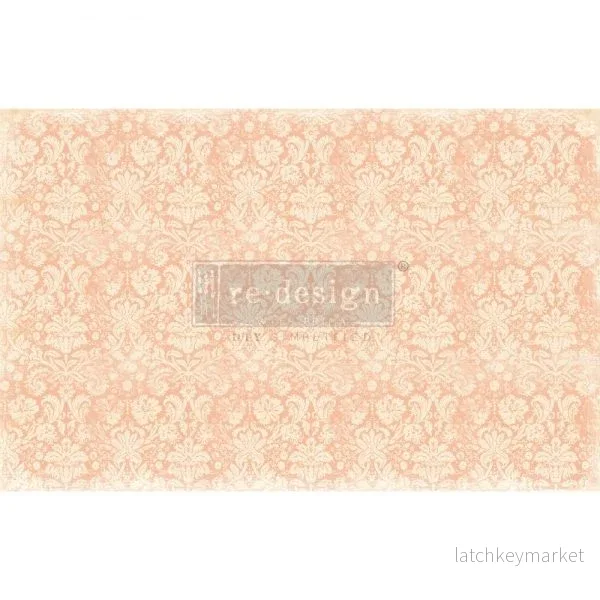 Decoupagepapper tissue paper Peach Damask Decoupagepapper tissue paper Peach Damask