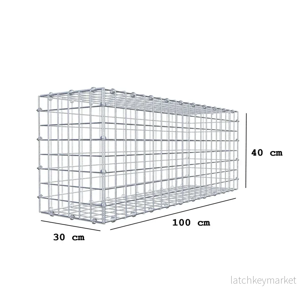 Gabion 100 cm x 40 cm x 30 cm (L x H x D), maskstorlek 5 x 5 cm, spiralring - Bild 2