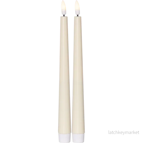 Batteridrivet LED Antikljus 2-pack Flamme Candy Gul Batteridrivet LED Antikljus 2-pack Flamme Candy Gul