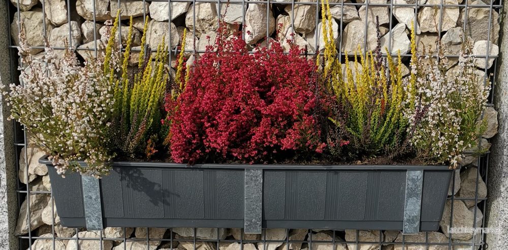 Galvaniserad blomlådshållare i set om 3 inklusive blomkruka, för gabioner MW 5 x 10 - Bild 3