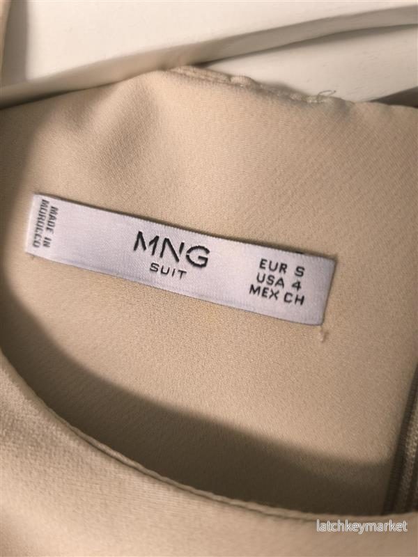MNG Suit – Ärmlös klänning i ljus beige, S - Bild 3