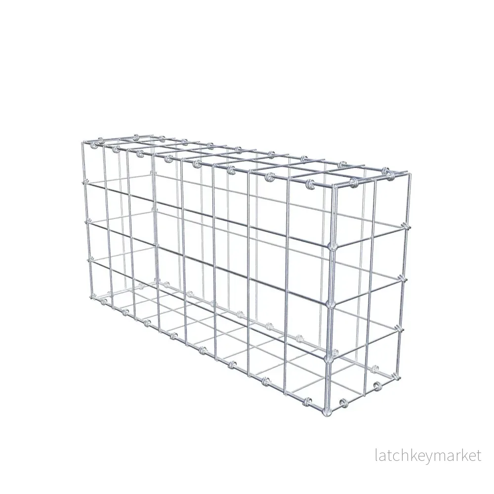 Gabion 80 cm x 40 cm x 20 cm (L x H x D), maskstorlek 10 x 10 cm, spiralring Gabion 80 cm x 40 cm x 20 cm (L x H x D), maskstorlek 10 x 10 cm, spiralring