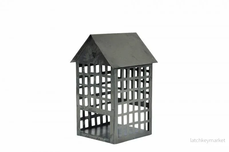 Ljusstake Ljushus Metall Old Grey 10x11x17.5cm REA Ljusstake Ljushus Metall Old Grey 10x11x17.5cm REA