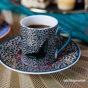 Mikasa x Sarah Arnett Espressokoppar med fat i porslin 2 pack - Bild 3