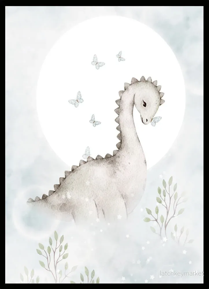 Barntavla – Dinosaurie bland moln Barntavla – Dinosaurie bland moln
