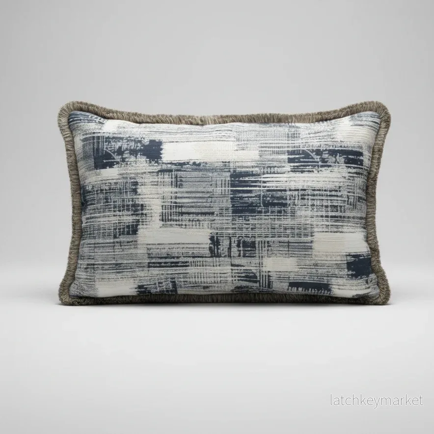 Kuddfodral Kazimir Jacquard med frans Kuddfodral Kazimir Jacquard med frans