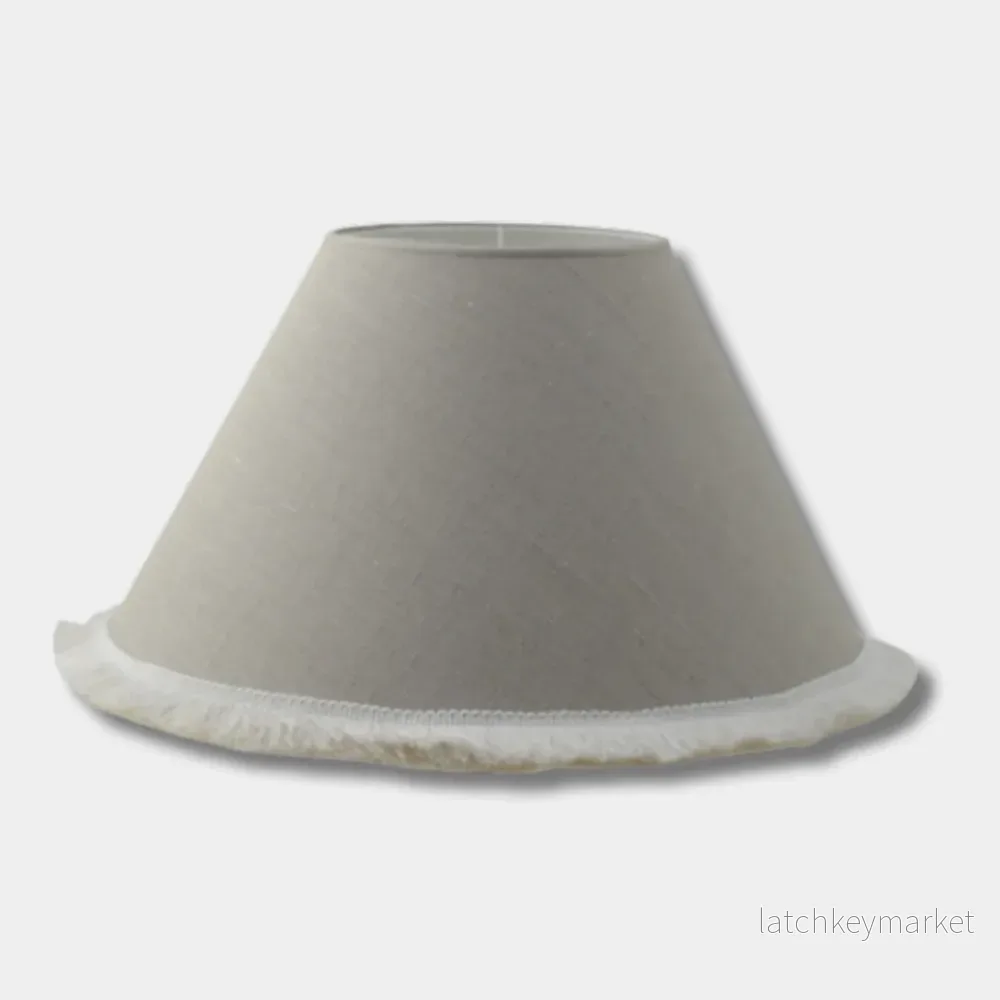 Lampskärm Natur med naturfärgad frans