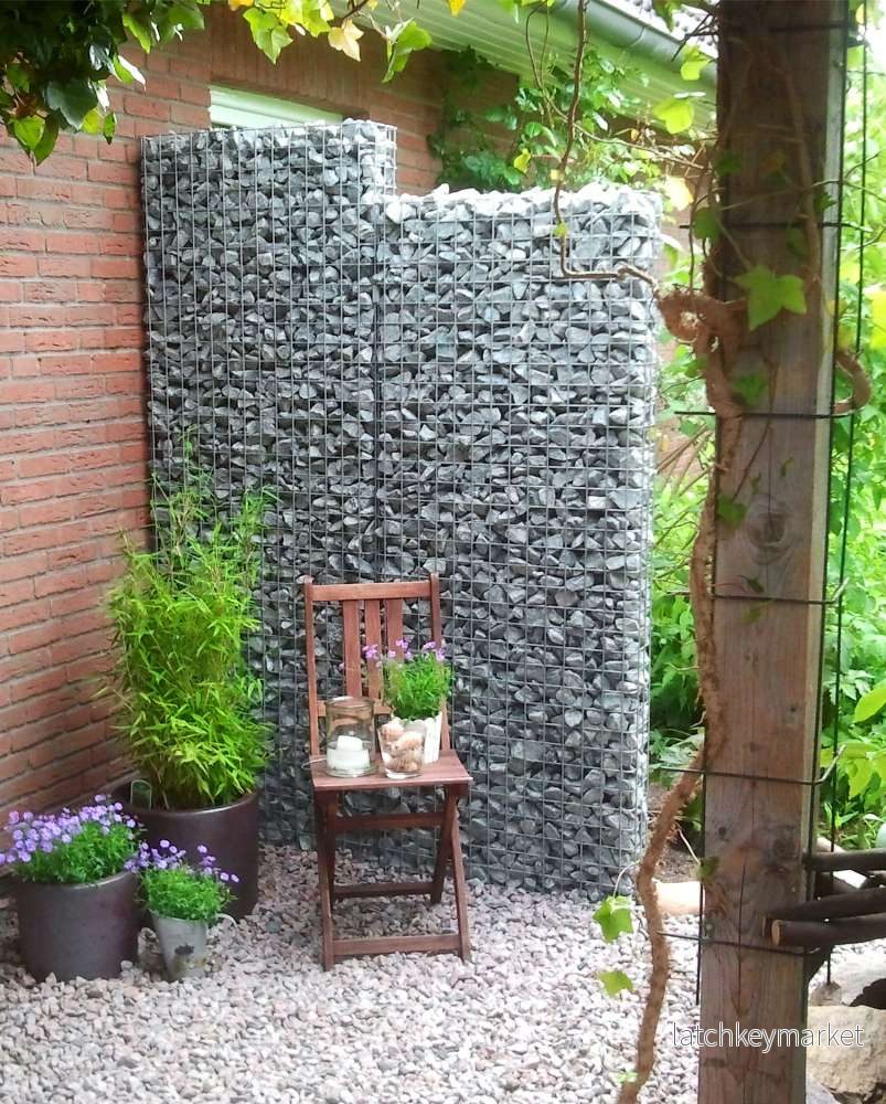 Gabionstaket tillverkat efter mått – maskstorlek 5x5cm Gabionstaket tillverkat efter mått – maskstorlek 5x5cm