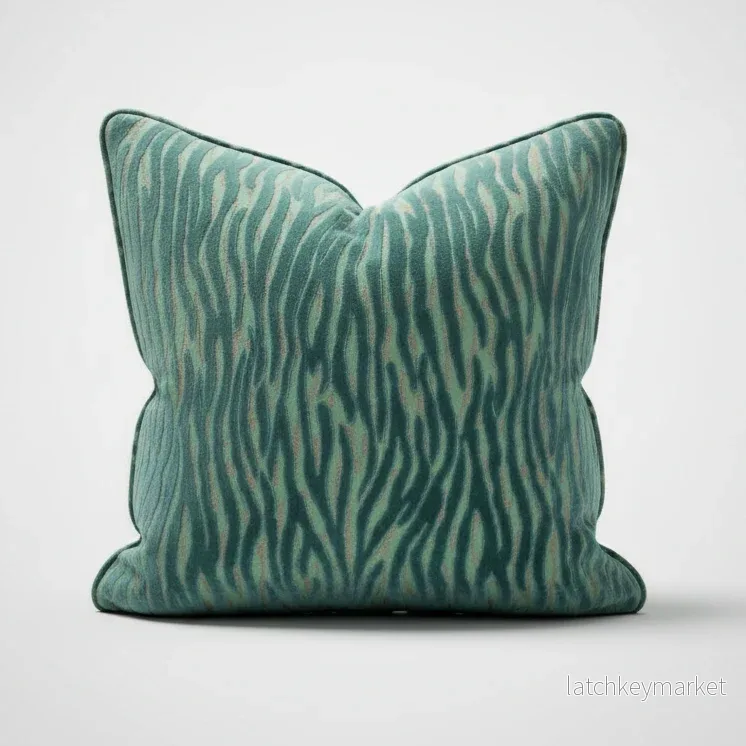 Kuddfodral Wild Stripe Sea Foam med passpoal Kuddfodral Wild Stripe Sea Foam med passpoal