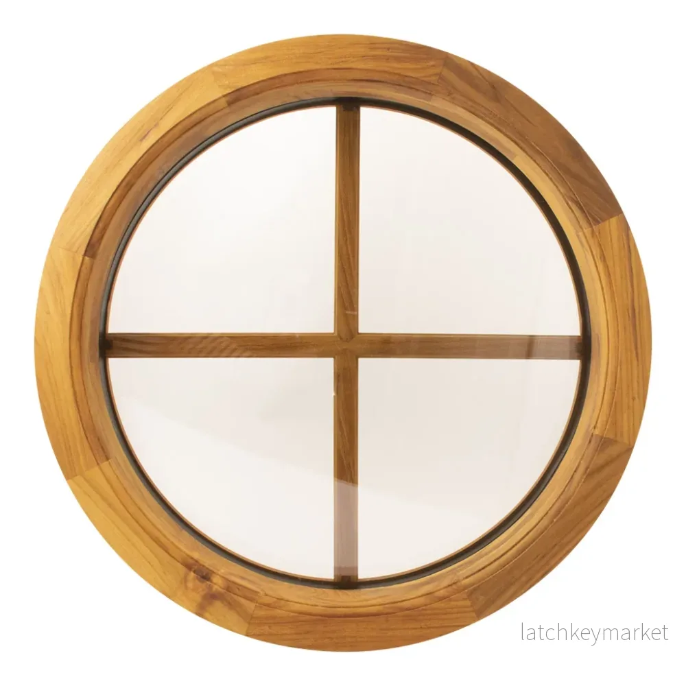 Runt fönster teak Ø570 mm isolerglas D415 - Bild 3