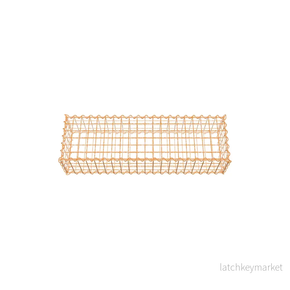 Rostig gabion 100 cm x 20 cm x 30 cm (L x H x D), maskstorlek 5 cm x 5 cm, spiral - Bild 3